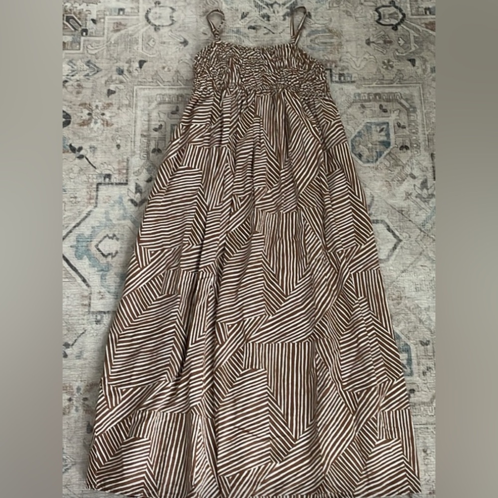 A New Day- Brown and White Midi/Maxi Dress